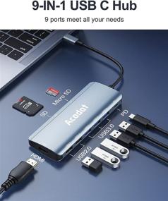 img 3 attached to Acodot 9-in-1 USB C Hub: Power-Packed Multiport Adapter for MacBook Air, MacBook Pro, XPS – USB 3.0, 4K HDMI, 100W PD & More