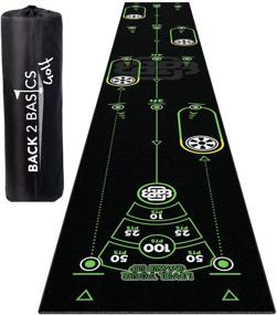 img 4 attached to 🏌️ BACK 2 BASICS GOLF Play-Off Putting Mat: 10 ft, Real Green Simulation, Packed with Drills & Games, Perfect Indoor/Outdoor Training Aid, Designed by Golfers