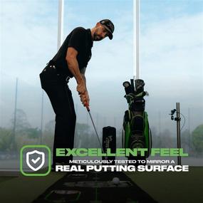 img 1 attached to 🏌️ BACK 2 BASICS GOLF Play-Off Putting Mat: 10 ft, Real Green Simulation, Packed with Drills & Games, Perfect Indoor/Outdoor Training Aid, Designed by Golfers