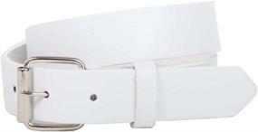 img 2 attached to 👖 White Plain Leather Belts for Boys - Kid's Snap-On Accessories