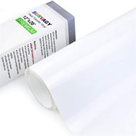 👕 high-quality burvagy heat transfer vinyl htv in 12x20 feet roll - perfect for t-shirts (white) logo