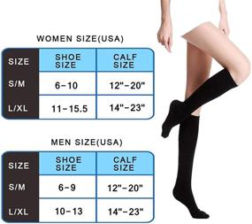 img 1 attached to 🧦 PACKO SOCKS Compression Socks for Women & Men - Medical, Nursing, Hiking, Recovery, Travel & Flight - Black S/M