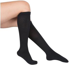 img 3 attached to 🧦 PACKO SOCKS Compression Socks for Women & Men - Medical, Nursing, Hiking, Recovery, Travel & Flight - Black S/M