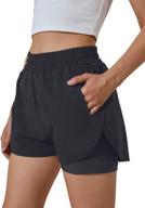 bmjl women's running shorts - comfortable elastic waistband, high waisted with pockets, perfect for sporty gym workouts and athletic activities logo