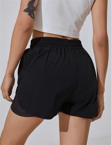 img 2 attached to BMJL Women's Running Shorts - Comfortable Elastic Waistband, High Waisted with Pockets, Perfect for Sporty Gym Workouts and Athletic Activities