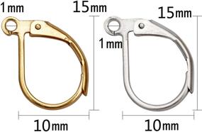 img 3 attached to Pack of 200 French Earring Hooks Leverback Earwires 10x15mm – 📦 Silver and Gold Plated Brass Hypoallergenic Earring Supplies for Jewelry Making Findings
