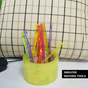 img 3 attached to SUPVOX 9-Piece Acrylic Crochet Hook Gift Set - Plastic Hooks Needles Kit (3mm-12mm)