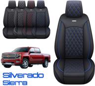 aierxuan chevy silverado gmc sierra car seat covers pickup custom fit 2007-2022 1500 2500hd 3500hd crew double extended cab waterproof leather seat cushions (2 pcs front logo