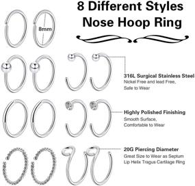 img 3 attached to Chinco C & L Shaped Cartilage Piercing: Chic Women's Body Jewelry