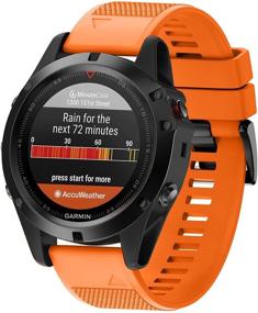 img 1 attached to ANCOOL Compatible With Fenix 5 Bands Easy Fit Soft Silicone Watch Bands Replacement For Garmin Fenix 6/Forerunner 945/Fenix 5 Plus/Approach S62/Approach S60 Smartwatches (Black Cell Phones & Accessories