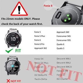 img 3 attached to ANCOOL Compatible With Fenix 5 Bands Easy Fit Soft Silicone Watch Bands Replacement For Garmin Fenix 6/Forerunner 945/Fenix 5 Plus/Approach S62/Approach S60 Smartwatches (Black Cell Phones & Accessories