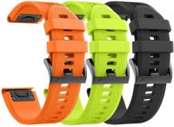 ancool compatible with fenix 5 bands easy fit soft silicone watch bands replacement for garmin fenix 6/forerunner 945/fenix 5 plus/approach s62/approach s60 smartwatches (black cell phones & accessories logo