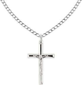 img 4 attached to 🔱 Sterling Silver Polished Crucifix Necklace for Girls' Jewelry by Ritastephens