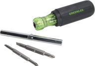 🔧 greenlee 0153-42c multi-tool screwdriver: 6-in-1 versatility in sleek black design logo