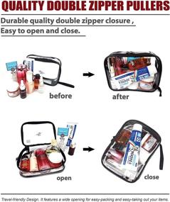 img 3 attached to 🧳 Clear 3-1-1 Kit TSA Approved: Transparent Airline Toiletry Bag for Travel Size Cosmetics - Durable Stitching Included