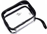 🧳 clear 3-1-1 kit tsa approved: transparent airline toiletry bag for travel size cosmetics - durable stitching included logo