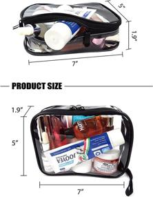 img 2 attached to 🧳 Clear 3-1-1 Kit TSA Approved: Transparent Airline Toiletry Bag for Travel Size Cosmetics - Durable Stitching Included