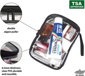 img 1 attached to 🧳 Clear 3-1-1 Kit TSA Approved: Transparent Airline Toiletry Bag for Travel Size Cosmetics - Durable Stitching Included