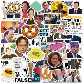 img 4 attached to 📎 Dunder Mifflin Office Stickers - 100 pcs The Office TV Show Merchandise, Ideal Gift for Coworkers, Bumpers, Laptops, Hydro Flask Water Bottles & Phone Cases - Michael Scott & Dwight Funny Vinyl Stickers