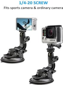 img 1 attached to EXSHOW Big Suction Cup Mount with 1/4-20 Adapter: Perfect GoPro Hero Session & Action Camera Mount