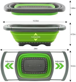 img 3 attached to 🥦 Qimh Collapsible Colander: Over-the-Sink Vegetable/Fruit Strainer with Extendable Handles, 6 Quart Folding Kitchen Strainer