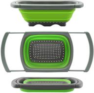 🥦 qimh collapsible colander: over-the-sink vegetable/fruit strainer with extendable handles, 6 quart folding kitchen strainer logo