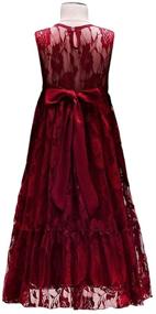 img 1 attached to Sleeveless Burgundy Princess Communion Birthday Girls' Clothing and Dresses