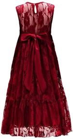 img 3 attached to Sleeveless Burgundy Princess Communion Birthday Girls' Clothing and Dresses