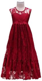 img 2 attached to Sleeveless Burgundy Princess Communion Birthday Girls' Clothing and Dresses