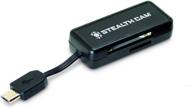 stealth cam micro usb otg memory card reader: enhanced android device compatibility, black, stc-sdcrand logo