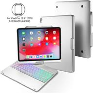 📱 bhuato ipad pro 12.9” 2018 keyboard case - 360° rotation, 180° flip, wireless bluetooth, backlit, 7-color illumination, slim & lightweight 2-in-1 smart keyboard cover + tablet case, supports pencil 2nd gen charging logo