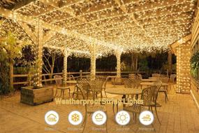 img 2 attached to 🌟 Enhance Your Outdoor Decor with 2 Pack of Waterproof Solar String Lights - 100LED Copper Wire Fairy Lights - Perfect for Christmas, Parties, Weddings, Patios, Gardens & Yards - 8 Modes, 33Ft (Warm White 100LED)