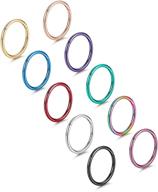 🔪 magitaco 10 pcs 16g 18g septum rings: premium stainless steel hinged segment rings for lip, cartilage, helix, conch, tragus, daith piercing; septum clicker nose rings hoop logo