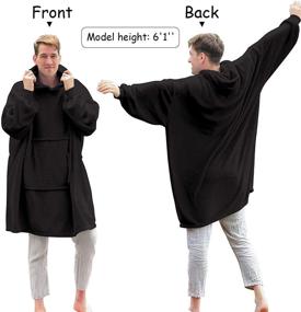 img 2 attached to Super Cozy Oversized Hoodie Blanket for Women – Sweatshirt Blanket Sweater with Giant Pocket in Black
