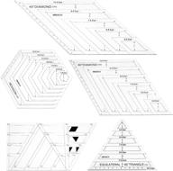 📏 ph pandahall 5 size acrylic quilting ruler set: triangle, hexagon, trapezoid, 45°, 60° - sewing handmade drawing tool for patchwork & quilting logo