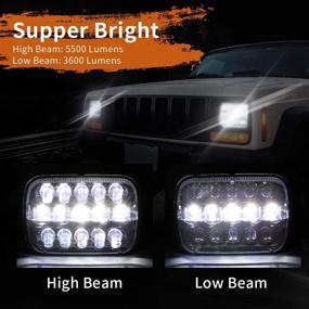 img 1 attached to 🚗 Black DOT 110W 5x7 Inch LED Headlights | 7x6 Inch Hi/Low LED Sealed Beam Headlamp | Compatible with Jeep Wrangler YJ Cherokee XJ Kenworth T300 1997-2010 | H4 Plug H6054 Headlights | H5054 6054 6052