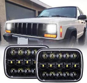 img 4 attached to 🚗 Black DOT 110W 5x7 Inch LED Headlights | 7x6 Inch Hi/Low LED Sealed Beam Headlamp | Compatible with Jeep Wrangler YJ Cherokee XJ Kenworth T300 1997-2010 | H4 Plug H6054 Headlights | H5054 6054 6052