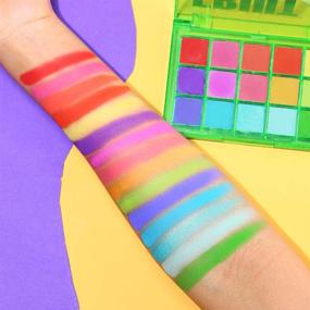 img 3 attached to 🌈 Vibrant Fruit Punch Rainbow Eyeshadow Palette: 15 Green, Purple, and Yellow Shades - UCANBE Makeup Kit for Bright, Colorful, and Blendable Eye Looks