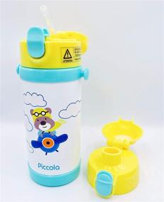 img 3 attached to 🦙 Piccola Kids Vacuum Insulated Water Bottle with Dual Lids, Straw and Spout, 12 oz, Pink Llama: BPA-Free, Leak-Proof Design