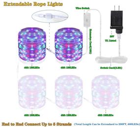 img 2 attached to 🎉 HAHOME Extendable Rope Lights - 80FT 240LEDs | Color Changing Outdoor String Lights for Patio, Wedding, Christmas, St. Patrick's Day Decorations