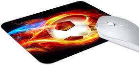 img 3 attached to 🔥 Ineworld Flame Soccer Mouse Pad - Thick Non-Slip Nature Rubber Mouse Pad for Gaming, Office, Work, and Home - Rectangle Keyboard Mouse Mat (9.45" x 7.87" x 0.12")