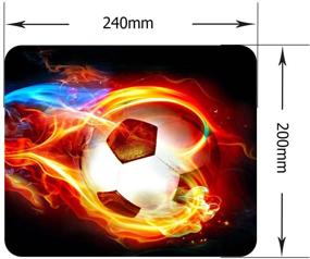 img 2 attached to 🔥 Ineworld Flame Soccer Mouse Pad - Thick Non-Slip Nature Rubber Mouse Pad for Gaming, Office, Work, and Home - Rectangle Keyboard Mouse Mat (9.45" x 7.87" x 0.12")