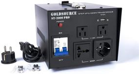 img 4 attached to 2000W ST-Pro Auto Step Up & Step Down Voltage Transformer Converter with US Standard, Universal, Schuko AC Outlets & DC 5V USB Port by Goldsource - Heavy-Duty 110/220V Converter [3-Year Warranty]