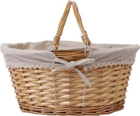 img 3 attached to 🧺 Wicker Woven Basket: Natural Willow Baskets with Handles for Gift Giving