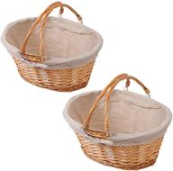 🧺 wicker woven basket: natural willow baskets with handles for gift giving logo