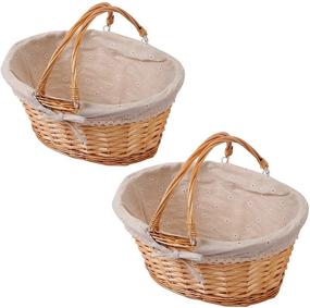 img 4 attached to 🧺 Wicker Woven Basket: Natural Willow Baskets with Handles for Gift Giving