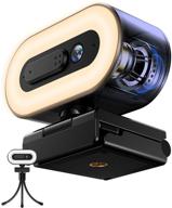 casecube 2021 quad hd webcam: microphone, speakers, ring light, and webcam cover | 2k streaming webcam with plug and play | ideal for zoom, skype logo