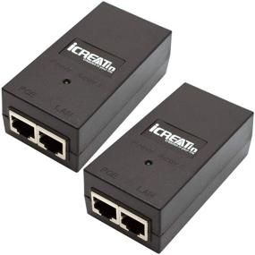 img 4 attached to 💡 iCreatin 2-Pack 48V POE Injector Adapter Power Supply: Extend Your Cisco/Polycom/Aastra/Axis/Ubiquiti Devices up to 328 Feet!
