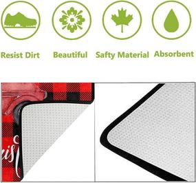 img 2 attached to Kcldeci Christmas Tree Red Truck Door Mats: Winter Buffalo Check Plaid Bath Mat - Non-Slip Indoor/Outdoor Doormat - Home Decor - 23.6 x 15.7 inch