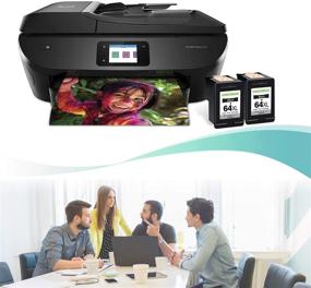 img 2 attached to 🖨️ Заправленный картридж GREENBOX Remanufactured HP 64 XL 64XL для замены чернильного картриджа в принтерах Envy Photo 7855, 7155, 6255, 6230, 6252, 6258, 7120, 6220, 7130, 7132, 7158, 7164, 7820, 7830, 7858, 7864, 7800 - набор из 2-х черных картриджей